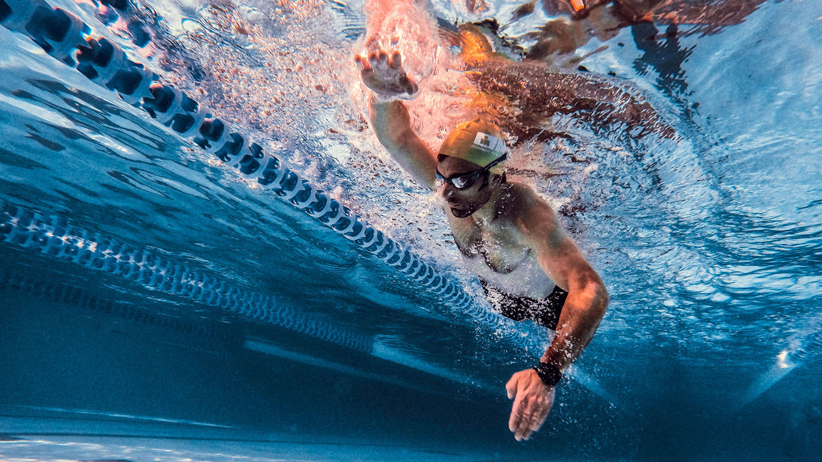 Underwater photograph of swimmer by Grant Mansfield-Media